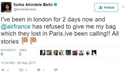 BellaNaija - Funke Akindele Bello accuses AirFrance of delaying her Luggage