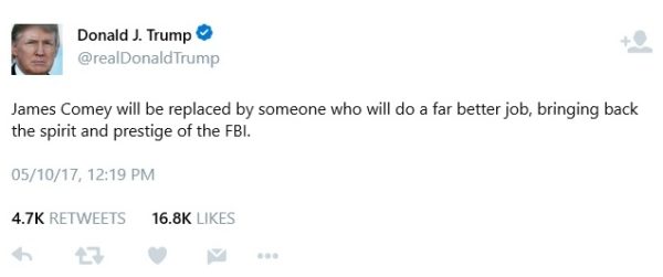 BellaNaija - "When things calm down, they will be thanking me" - Donald Trump responds to People criticizing his decision to sack FBI Director