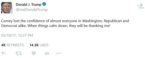 BellaNaija - "When things calm down, they will be thanking me" - Donald Trump responds to People criticizing his decision to sack FBI Director