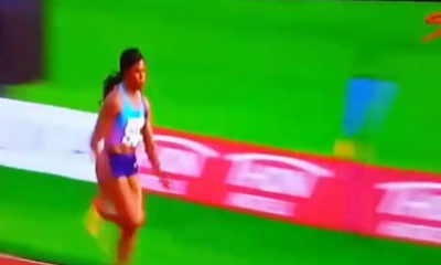 Blessing Okagbare Suffers Embarrassment as Wig Falls off During Long Jump