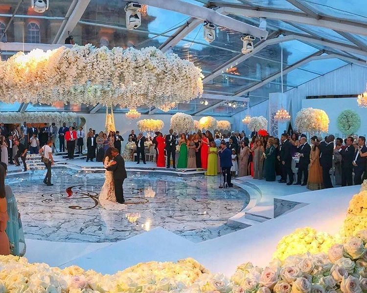 First Look! Naza and Folarin Alakija's Wedding - Robin Thicke performed,  Jeff Leatham transformed Blenheim Palace | BellaNaija