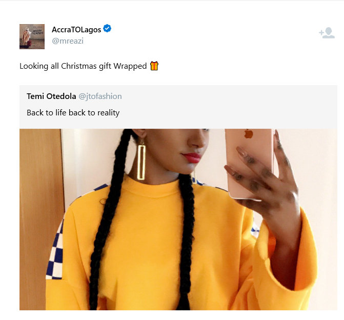 BellaNaija - "Looking all Christmas Gift wrapped" - Mr Eazi comes to Temi Otedola's defense