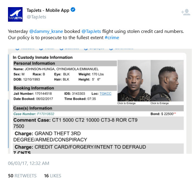 BellaNaija - American Private Jet Service claim Dammy Krane booked a Flight with Fake Credit Cards