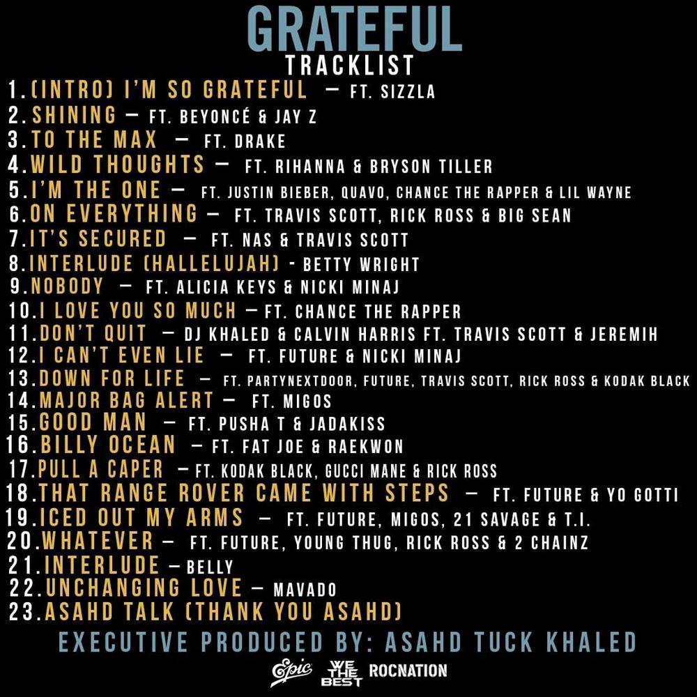 BellaNaija - DJ Khaled unveils Star-Studded Album Tracklist for "Grateful"