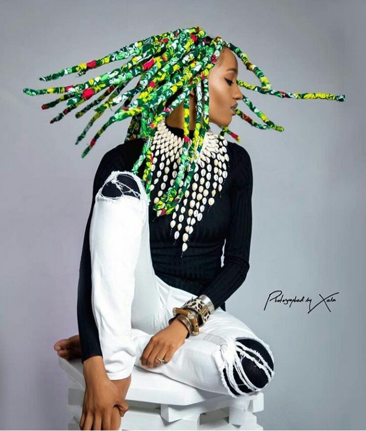 New Trend? Di'Ja Rocks Braids Wrapped in Ankara