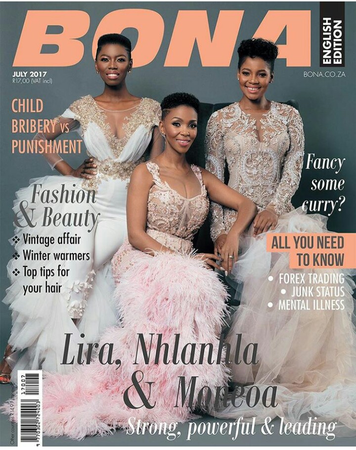 South Africans Nhlanhla Nciza, Lira & Moneoa Grace Bona Magazine's July 2017 Cover