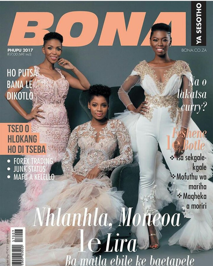 South Africans Nhlanhla Nciza, Lira & Moneoa Grace Bona Magazine's July 2017 Cover