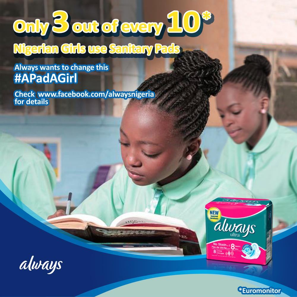 APadAGirl P&G's Always to Donate Over 5,000 Sanitary Pads through its