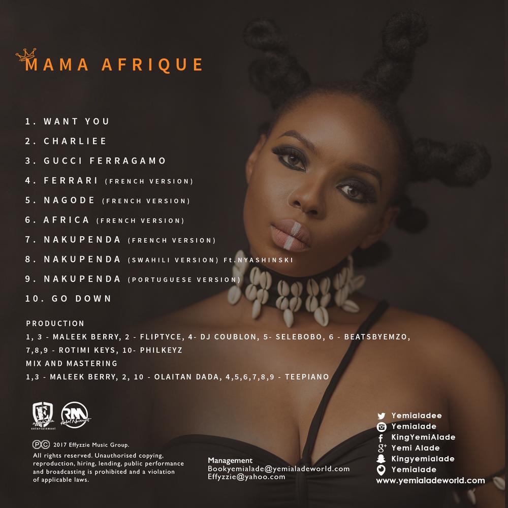 BellaNaija - Yemi Alade releases Official Artwork and Tracklist for "Mama Afrique" EP