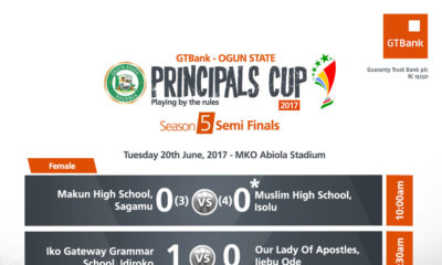 Final Fixture for GTBank Ogun State Principal's Cup