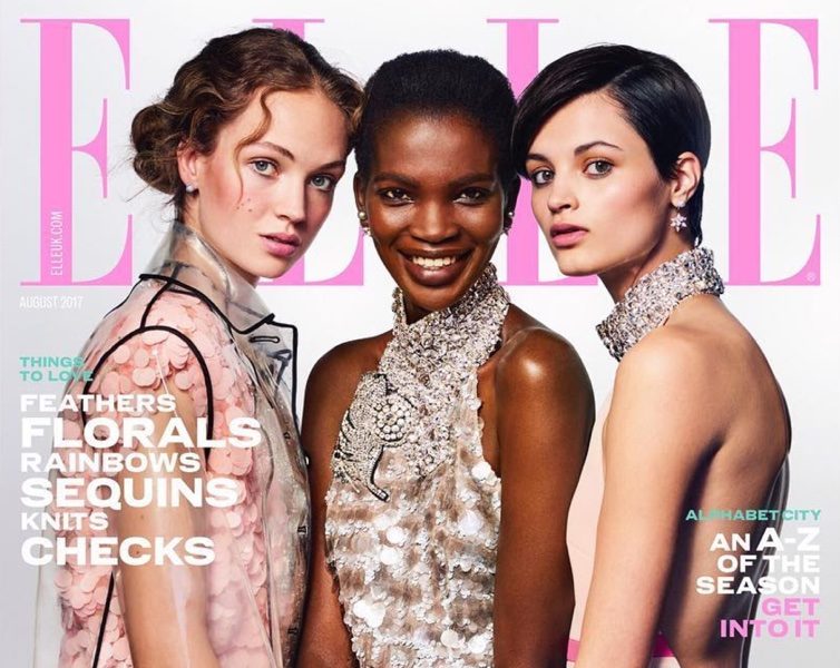 Ugandan Model Aamito Lagum Covers Elle UK Magazine's August Issue
