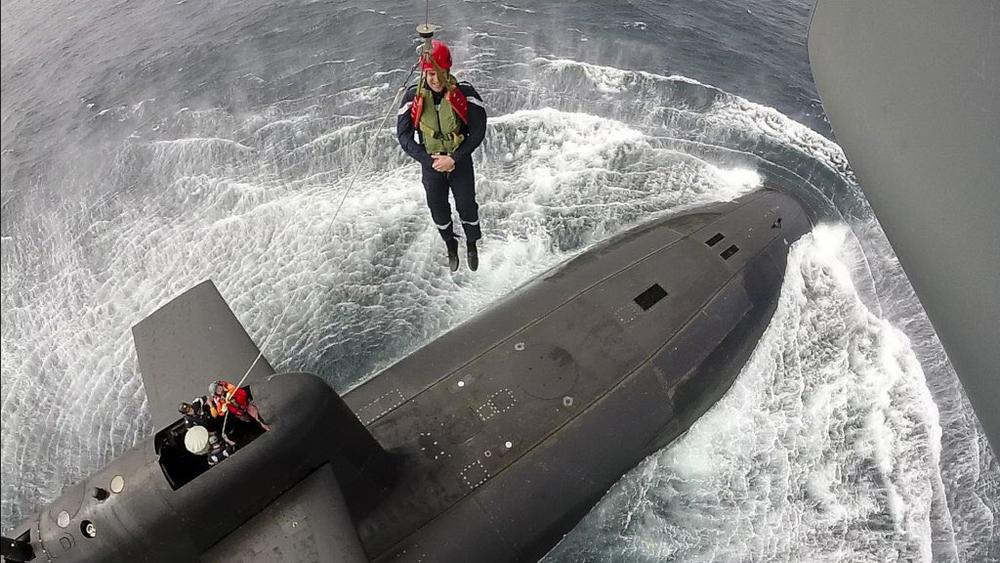 James Bond Emmanuel Macron Lands Atop Submarine From Helicopter
