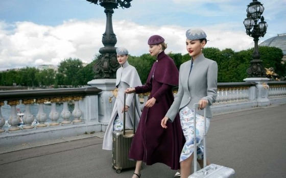 Hainan Airlines' new haute couture cabin crew uniforms BN style