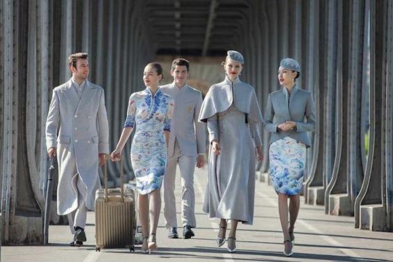 Hainan Airlines' new haute couture cabin crew uniforms BN style