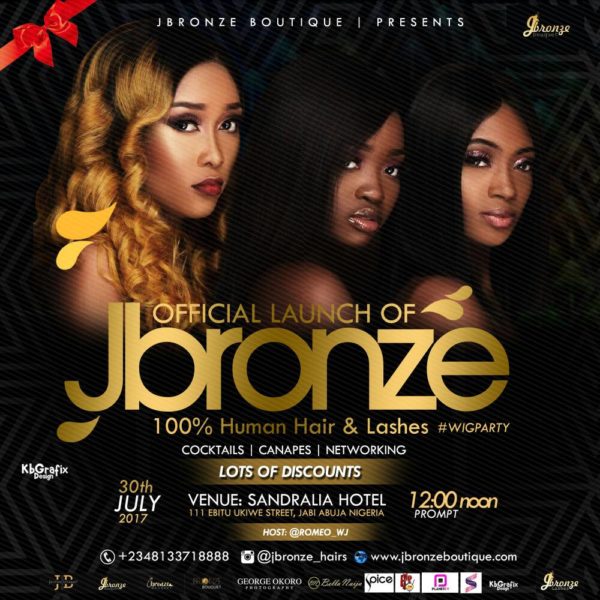 Don’t miss the Official Launch of JBronze Boutique | Sunday, July 30th