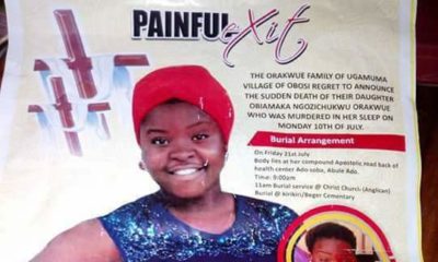 #Justice4ObiAmaka14-Year-Old Girl Gruesomely Raped to Death for turning down Miscreants' Advances