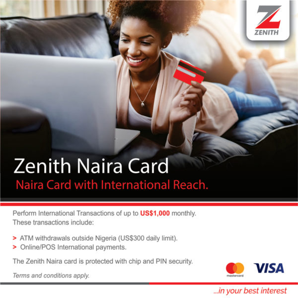 Zenith Bank naira cards