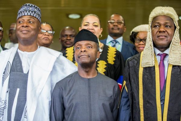 Watch Osinbajo joke about challenging Saraki & Dogara being a suicide Mission