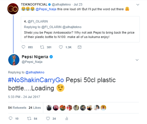 Pepsi 50cl price change to N100