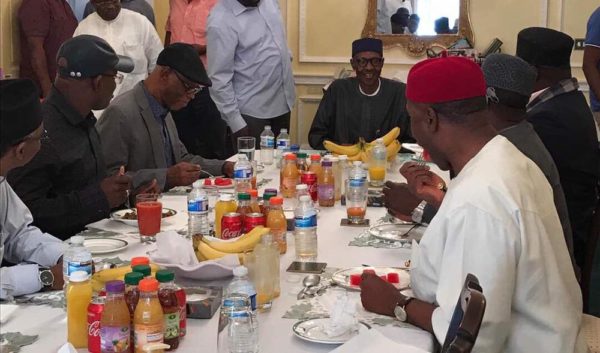 President Buhari hosts delegation of APC Governors and Leaders in London