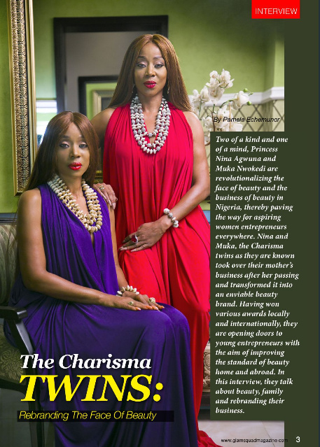 The Charisma Twins Muka Nwokedi & Princess Nina Agwuna Grace the latest issue of Glamsquad Magazine (1)