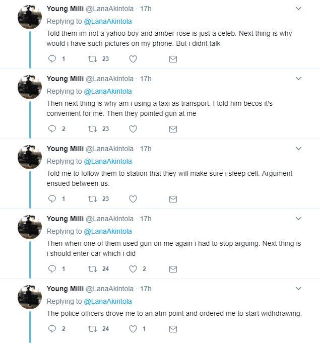 Twitter User shares Experience of how Nigerian Police Extorted Him