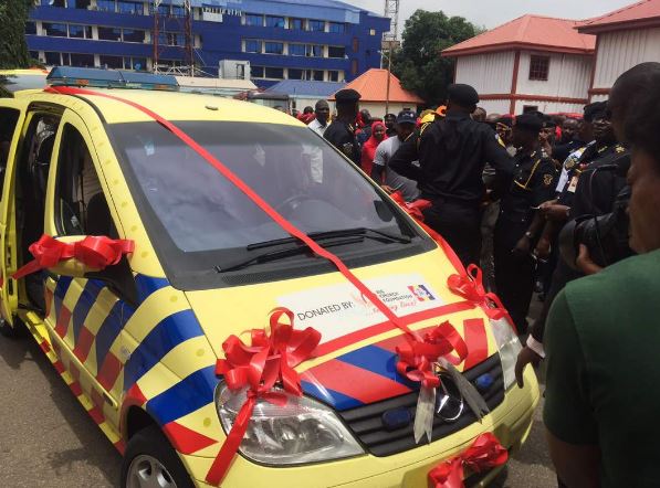 TBoss, AY, Waje present as Churchill Olakunle donates Ambulance to Fire Service