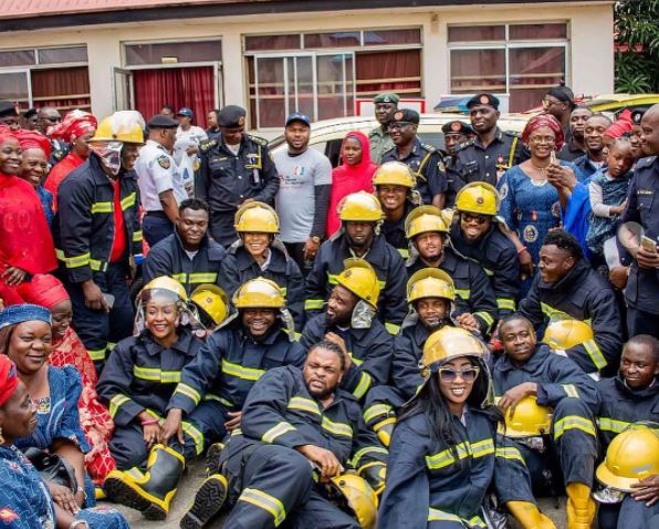 TBoss, AY, Waje present as Churchill Olakunle donates Ambulance to Fire Service