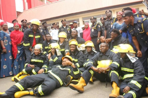 TBoss, AY, Waje present as Churchill Olakunle donates Ambulance to Fire Service