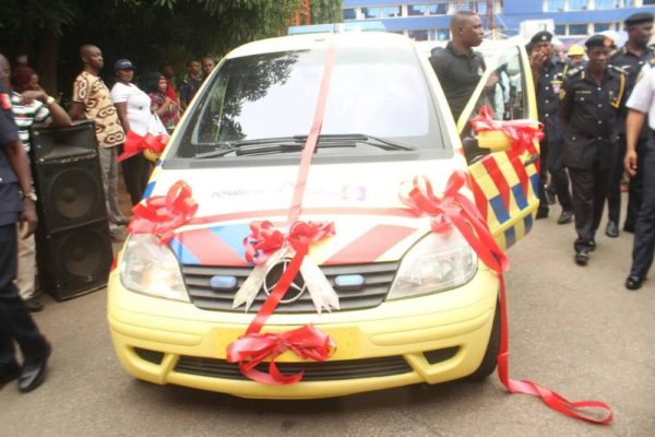 TBoss, AY, Waje present as Churchill Olakunle donates Ambulance to Fire Service