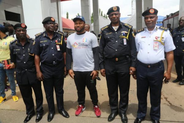 TBoss, AY, Waje present as Churchill Olakunle donates Ambulance to Fire Service