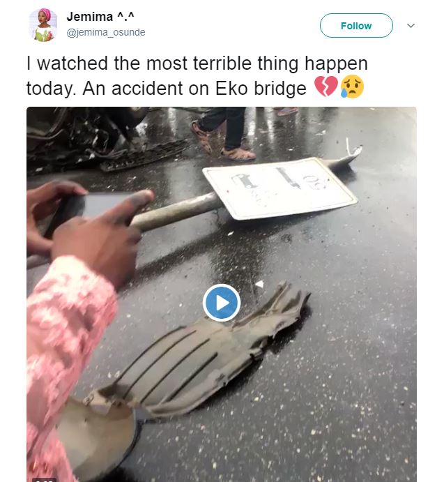 Twitter User shares experience of helping Accident Victims on Eko Bridge