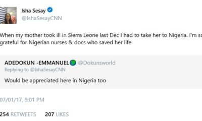 BellaNaija - CNN Reporter Isha Sesay testifies to efficiency of Nigerian Healthcare System