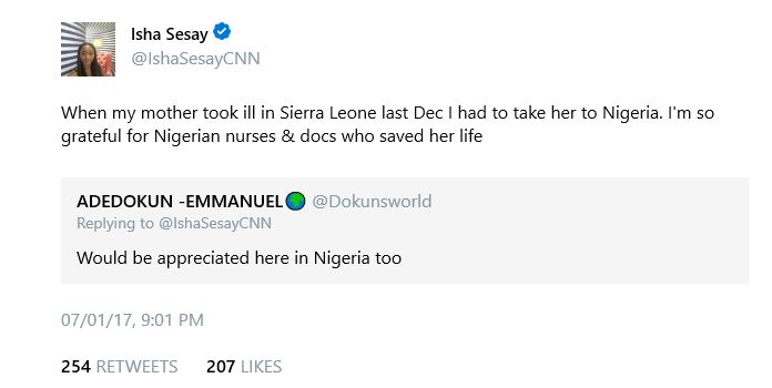 BellaNaija - CNN Reporter Isha Sesay testifies to efficiency of Nigerian Healthcare System