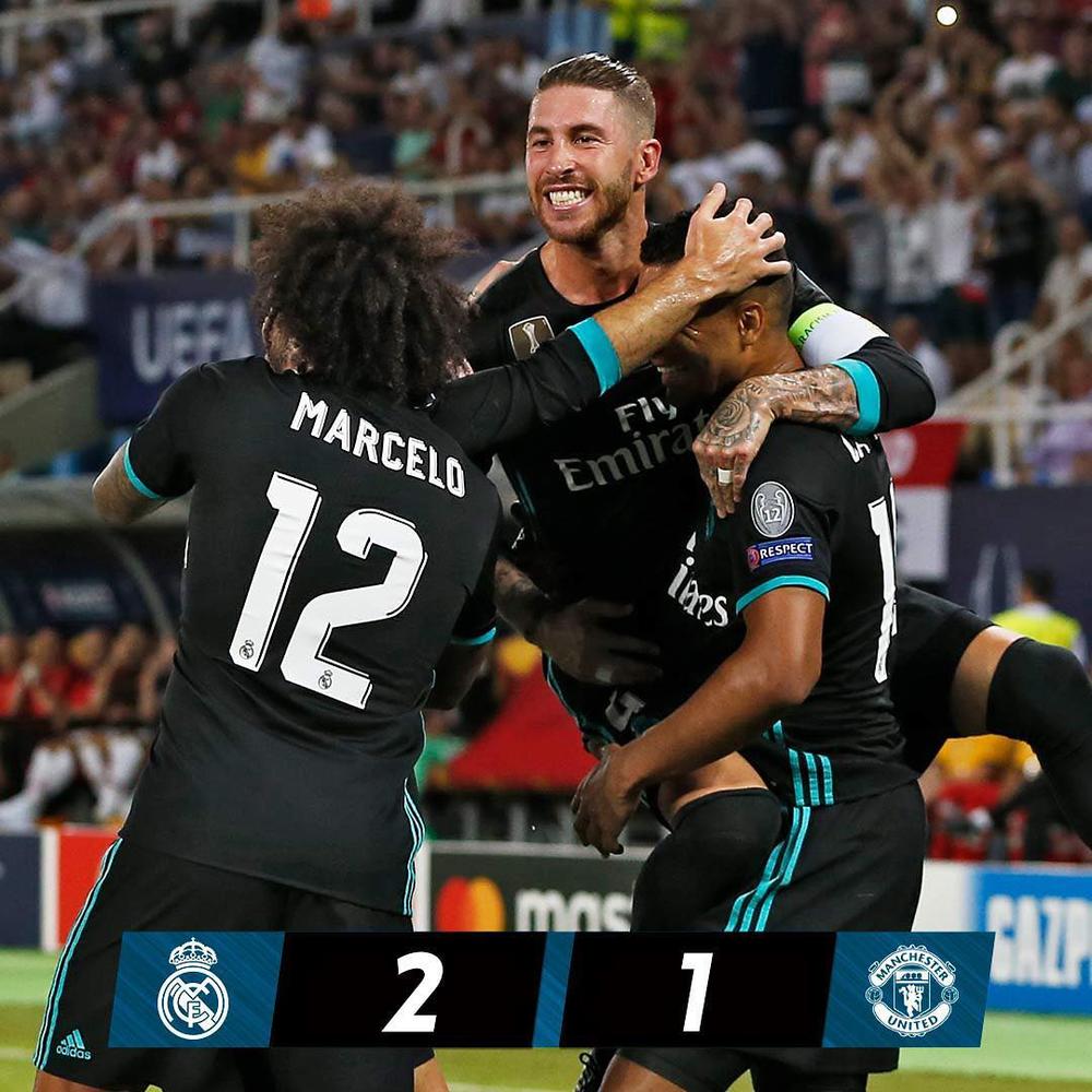 BellaNaija - Real Madrid claim reclaim UEFA Super Cup Crown with 2-1 win over Manchester United