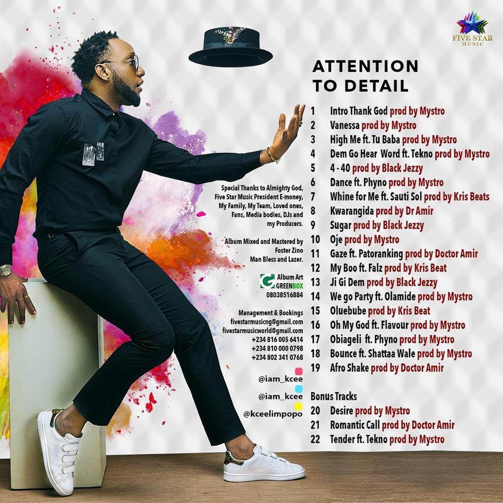 BellaNaija - 2Baba, Tekno, Falz, Sauti Sol feature in Kcee's New Album "Attention to Detail" | View Tracklist