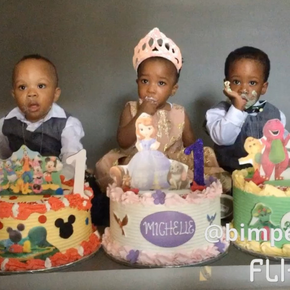 Bimpe Onakoya's Triplets celebrate First Birthday - BellaNaija