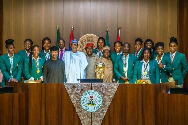 Buhari receives victorious D'Tigress in Abuja, rewards them with N1 million each