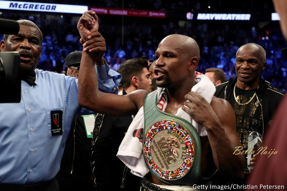 BellaNaija - The Money Win! Floyd Mayweather Jr. defeats Conor McGregor with 10th Round T.K.O