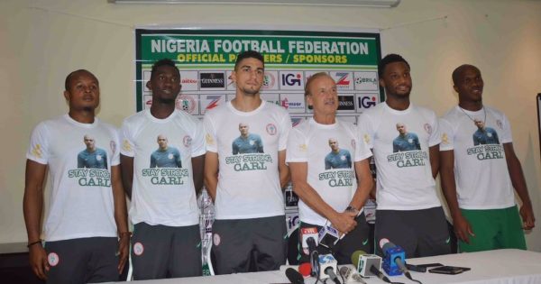 Super Eagles pay Tribute to Goalkeeper Carl Ikeme  - BellaNaija