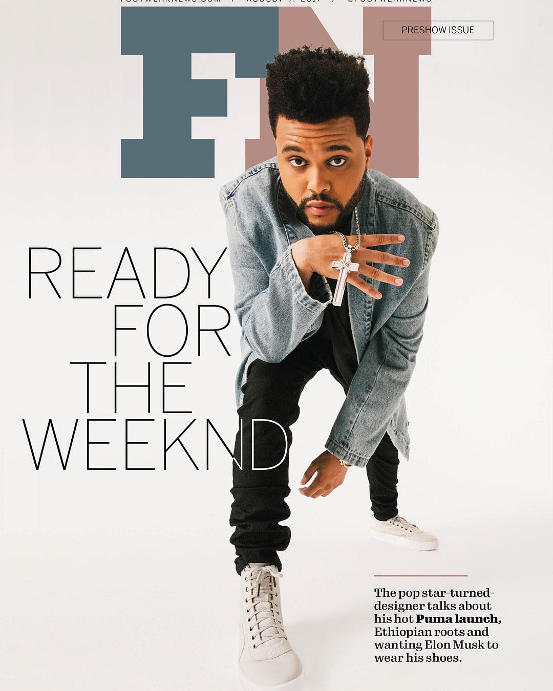 The Weeknd talks about his New Collection for Puma on the Cover Story for Footwear News September Issue (5)