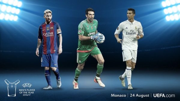 UEFA Men's Player of the Year: Buffon, Messi, Ronaldo make 2016/17 shortlist