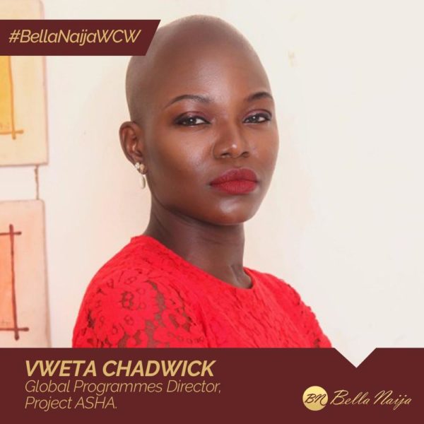 Social Work Champion Vweta Chadwick of Project ASHA is our #BellaNaijaWCW this Week