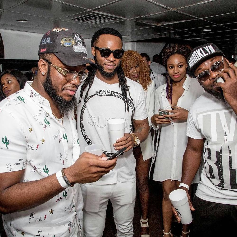 BellaNaija - Chief Obi, Masterkraft, Swanky Jerry... Photos from Flavour's All-White Cruise/Album Listening Party