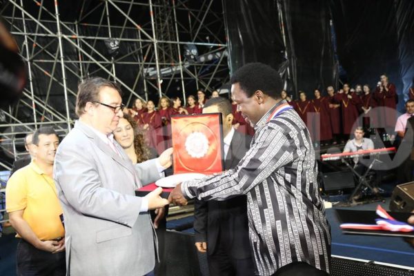 Paraguayan Government presents TB Joshua with Order of Merit - BellaNaija