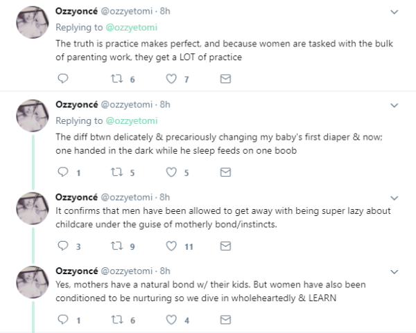 Women aren't born with pre-installed motherhood software - TwitterNG User shares views on Child Care - BellaNaija