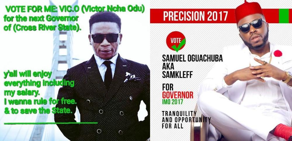 Vic O & Samklef join list of Entertainers vying to be Governor - BellaNaija