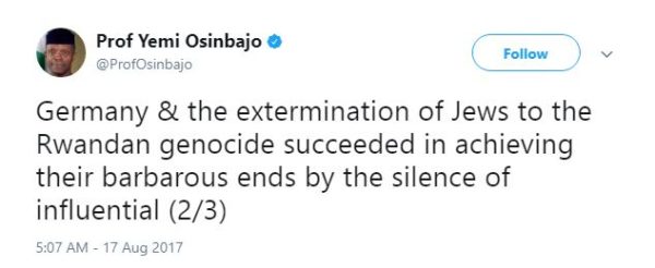 Silence is Endorsement - Osinbajo speaks on Hate Speech - BellaNaija