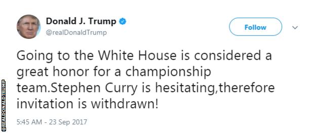 BellaNaija - Donald Trump bans NBA winners Golden State Warriors from White House | See all the Reactions