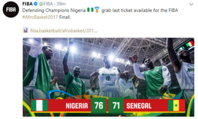 Afrobasket: Defending Champions D'Tigers outlasts Senegal to reach Tournament Final I WATCH